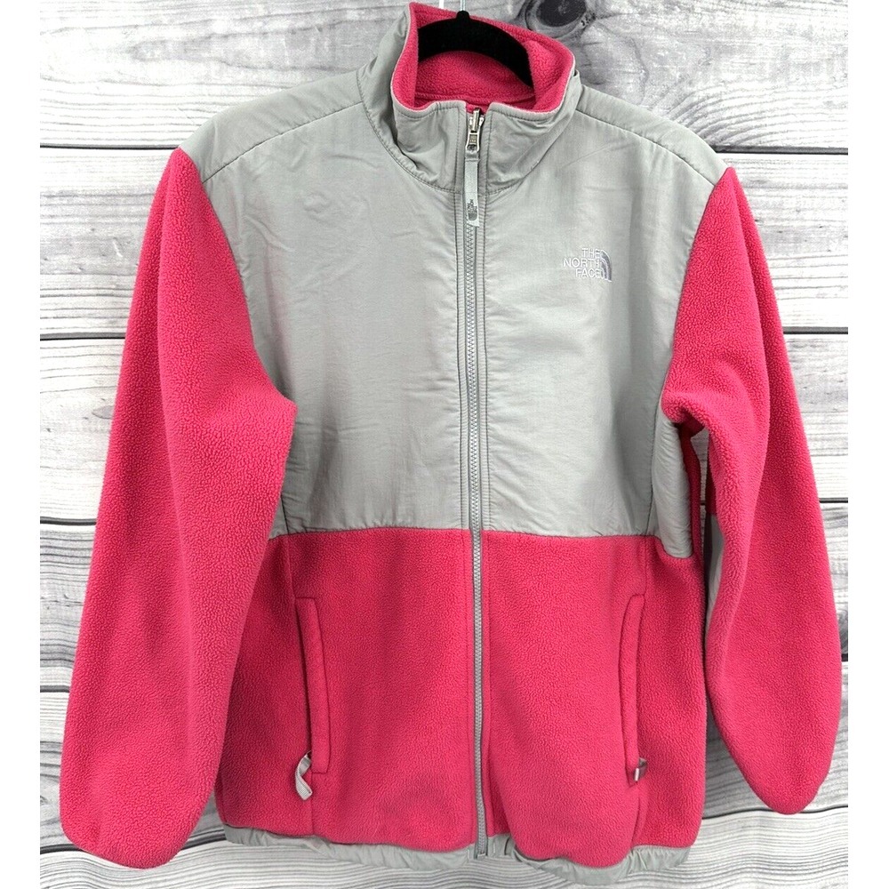 THE NORTH FACE FLEECE POLARTEC  DENALI JACKET Youth Girl Size XL‎ PINK / GREY